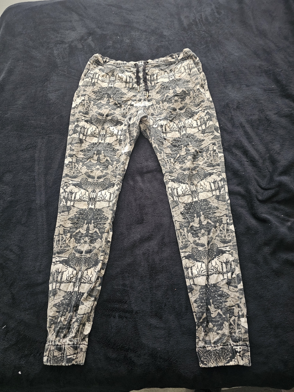 Zanerobe Grey Black Patterned Joggers